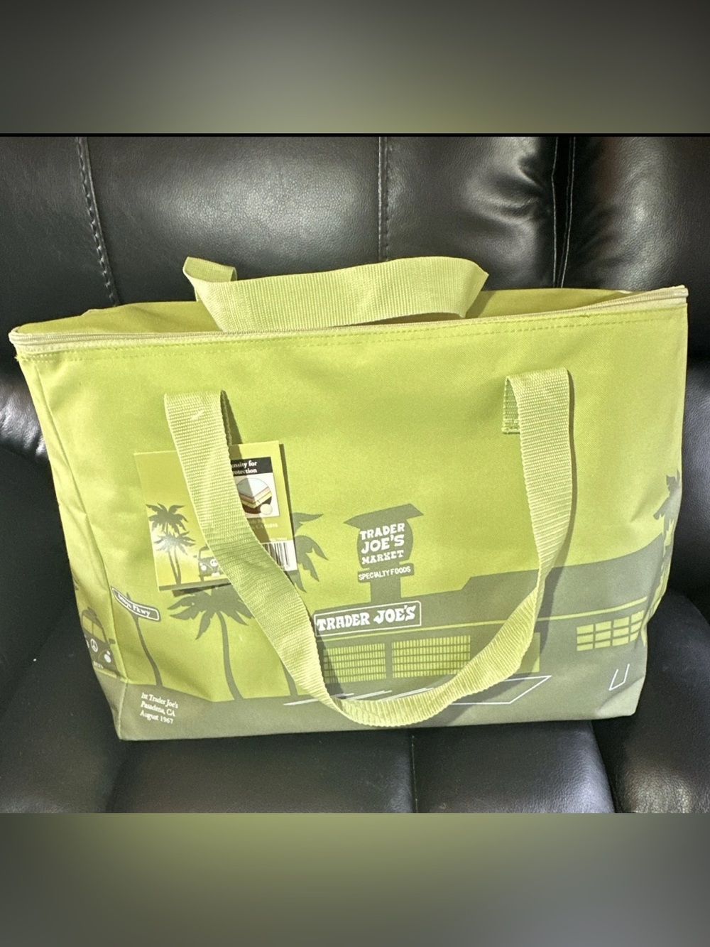 Trader Joe's Lime Green Insulated  Tote